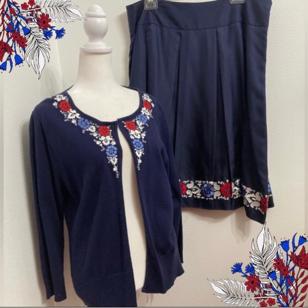 NWT Madison Studio Open Cardigan & Matching Skirt Size Large & Size 16